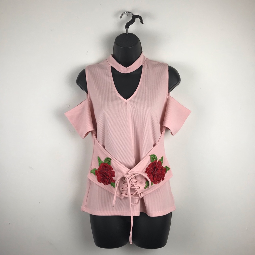 Topia Pink Cold Shoulder Top